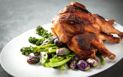 Poulet en Crapaudine à la portugaise 