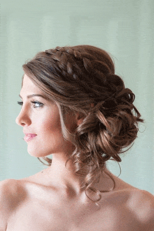 chignon tressé haut