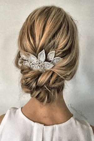chignon tressé haut