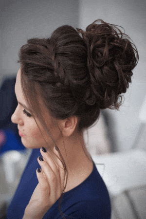 chignon tressé haut
