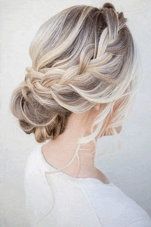 chignon tressé haut