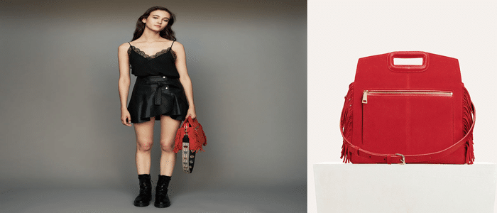 sac maje frange rouge