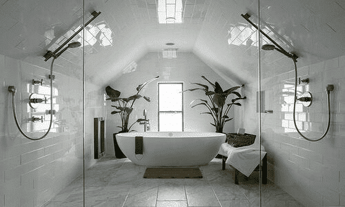 salle de bain moderne plantes 