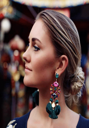 Boucle d'oreille à la mode glands