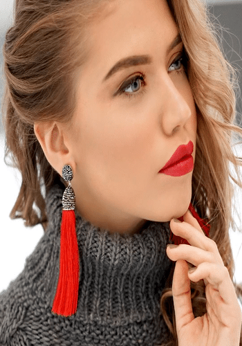 Boucle d'oreille à la mode glands